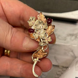Sterling Silver Ruby Brooch