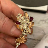 Sterling Silver Ruby Brooch