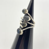 Sterling Silver Four Stone Labradorite Ring Size 7-9