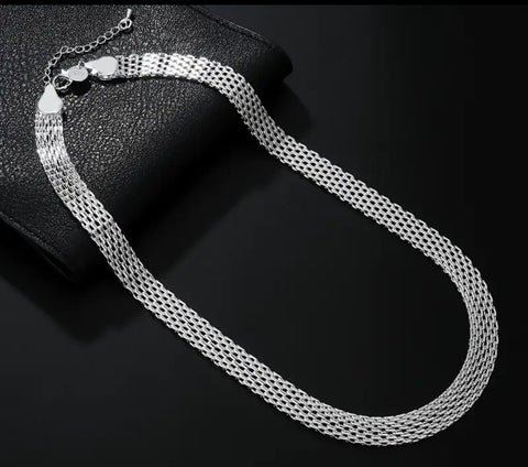 Sterling Silver Mesh Bracelet & Necklace
