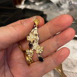 Gold Vermeil Sterling Silver Earrings Iolite Pendant