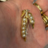 Sterling Silver Peacock Pearl Brooch