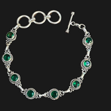 Sterling Silver Emerald 7.5” Bracelet