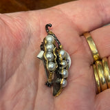 Sterling Silver Peacock Pearl Brooch