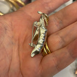 Sterling Silver Peacock Pearl Brooch