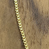 18K Yellow Gold Vermeil Sterling Silver Box Chain  Necklace 1mm