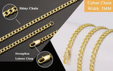 18K Yellow Gold Vermeil Sterling Silver Cuban Necklace 5mm