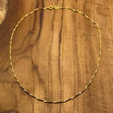 18K Yellow Gold Vermeil on Sterling Silver Singapore Twist Chain  Necklace 1mm