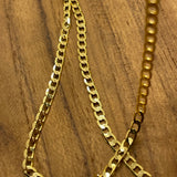 18K Yellow Gold Vermeil Sterling Silver Cuban Necklace 3mm