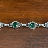 Sterling Silver Emerald 7.5” Bracelet