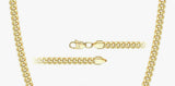 18K Yellow Gold Vermeil Sterling Silver Cuban Necklace 5mm