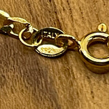 18K Yellow Gold Vermeil Sterling Silver Cuban Necklace 3mm