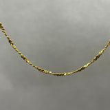 18K Yellow Gold Vermeil on Sterling Silver Singapore Twist Chain  Necklace 1mm