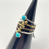 Sterling Silver Purple Turquoise Size 10-11 Ring