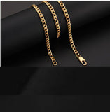 18K Yellow Gold Vermeil Sterling Silver Cuban Necklace 5mm