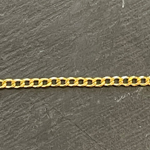18K Yellow Gold Vermeil Sterling Silver Cuban Necklace 2.2mm