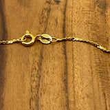 18K Yellow Gold Vermeil on Sterling Silver Singapore Twist Chain  Necklace 1mm