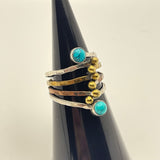 Sterling Silver Purple Turquoise Size 10-11 Ring