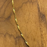 18K Yellow Gold Vermeil on Sterling Silver Singapore Twist Chain  Necklace 1mm