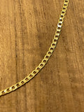 18K Yellow Gold Vermeil Sterling Silver Cuban Necklace 3mm