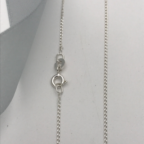 Sterling Silver Curb Chain Fine Necklace 1mm