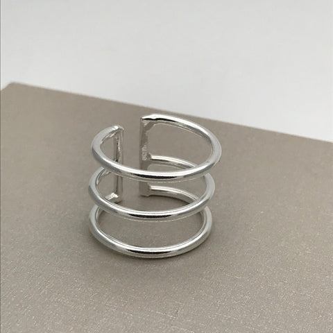 Sterling Silver Triple Curved Ring