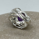 Sterling Silver Gold Vermeil Amethyst white and gold ring