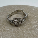 Sterling Silver Gold Vermeil Abstract sz 7 1/2 Ring