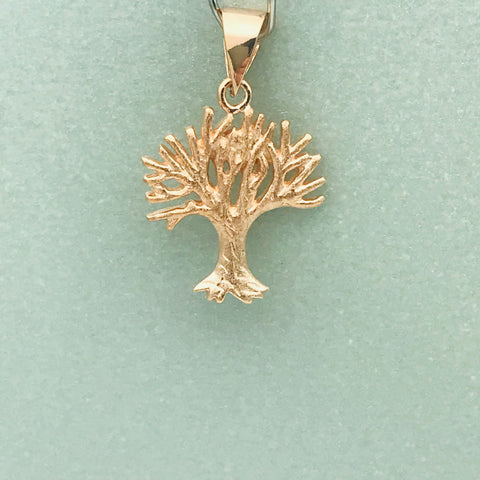 Sterling Silver Rose Gold Tree of Life Pendant