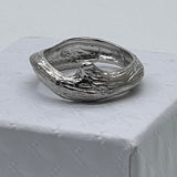 Sterling Silver Gold Vermeil Branch sz 7 1/2 Ring