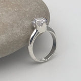 Modern set rounded 8mm Solitaire Diamond Ring