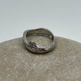 Sterling Silver Gold Vermeil Branch sz 7 1/2 Ring