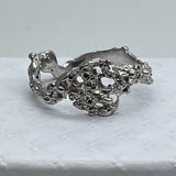 Sterling Silver Gold Vermeil Abstract sz 7 1/2 Ring