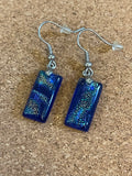 Sterling Silver Hand made glass earrings 9mmx19mm
