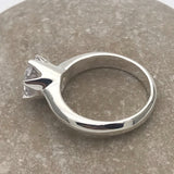 Modern set rounded 8mm Solitaire Diamond Ring