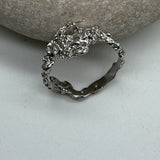 Sterling Silver Gold Vermeil Abstract sz 7 1/2 Ring
