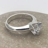 Modern set rounded 8mm Solitaire Diamond Ring