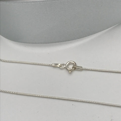 Sterling Silver Chain Necklace Snake / Sparkle chain alternating 1 mm