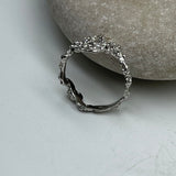 Sterling Silver Gold Vermeil Abstract sz 7 1/2 Ring
