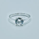 Sterling Silver Delicate Round 6mm Diamond Ring