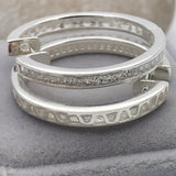 Sterling Silver Stunning Baguette Diamond Hoop Earrings