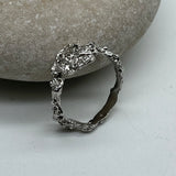 Sterling Silver Gold Vermeil Abstract sz 7 1/2 Ring
