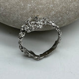 Sterling Silver Gold Vermeil Abstract sz 7 1/2 Ring