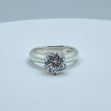 Modern set rounded 8mm Solitaire Diamond Ring