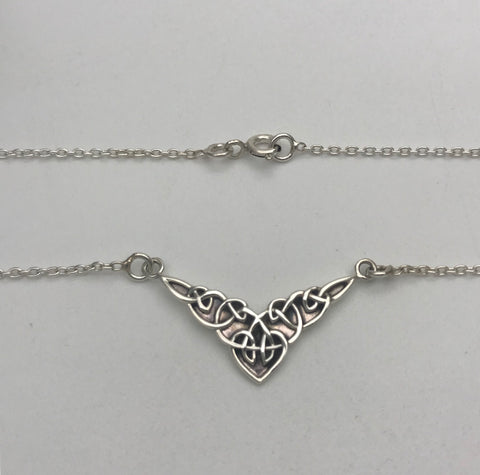 Triple Heart Silver Triquetra Necklace