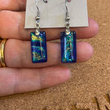 Sterling Silver Hand made glass earrings 9mmx19mm