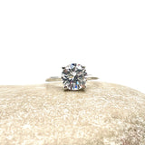 Round 8mm Solitaire Diamond Open Set Ring