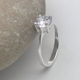 Sterling Silver Delicate Round 6mm Diamond Ring