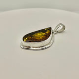 Sterling Silver Amber Amber Pendant