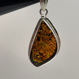 Sterling Silver Amber Amber Pendant